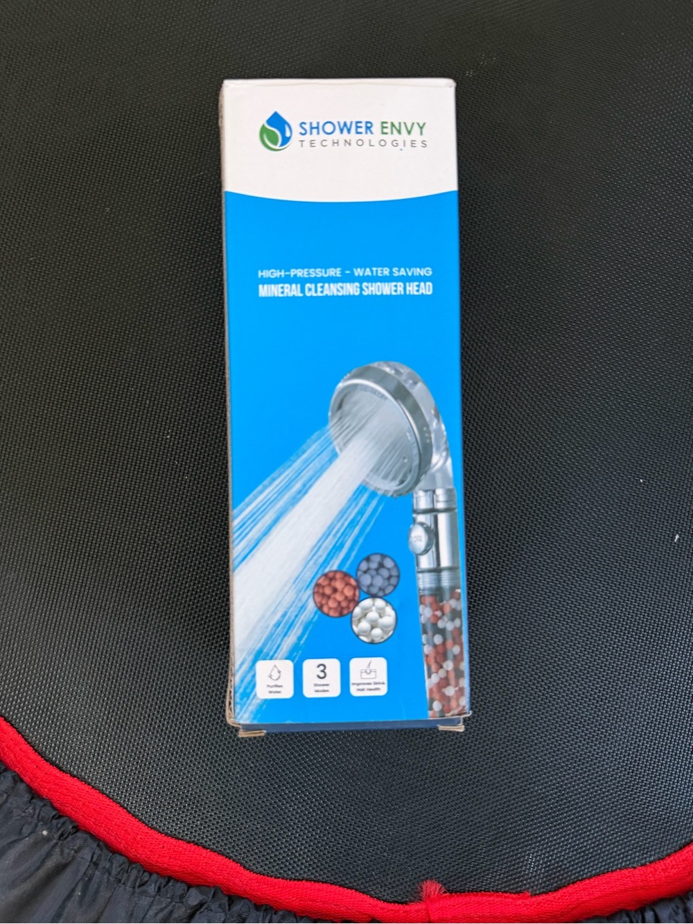 Shower Envy Mineral Cleansing High-Pressure Shower Head - Blue & Silver